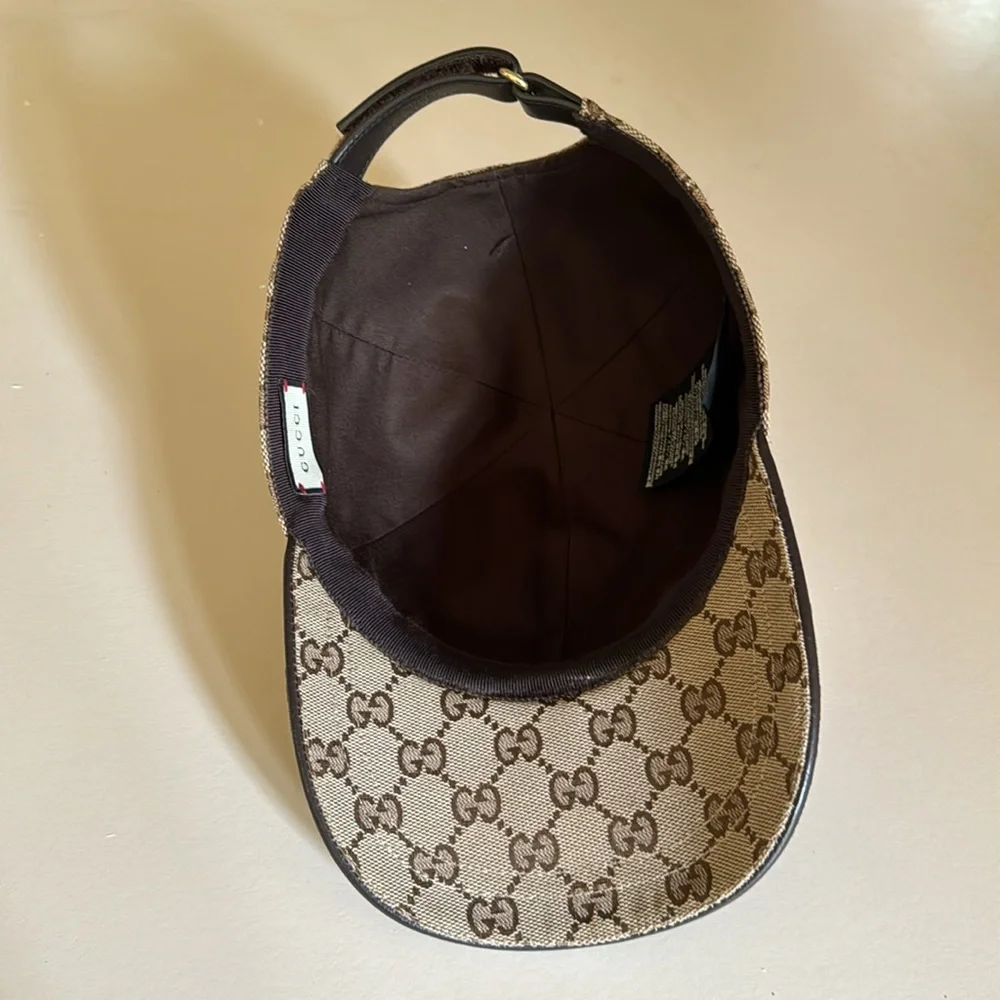 GUCCI Original GG Supreme Sherry Line Canvas Baseball Cap Beige. Authent… - Picture 5 of 12